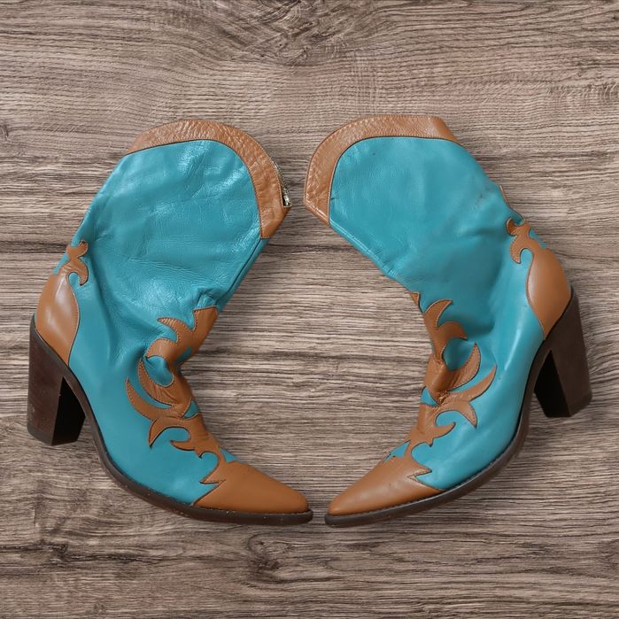 Kowbojki Vintage Skórzane Buty Stylowe r. 40