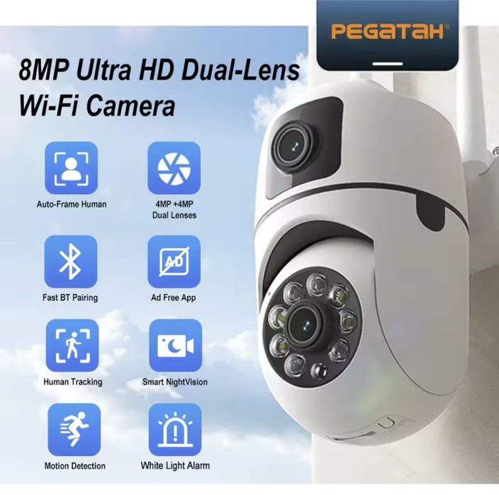 Wifi камера відеонагляду 8mp ptz