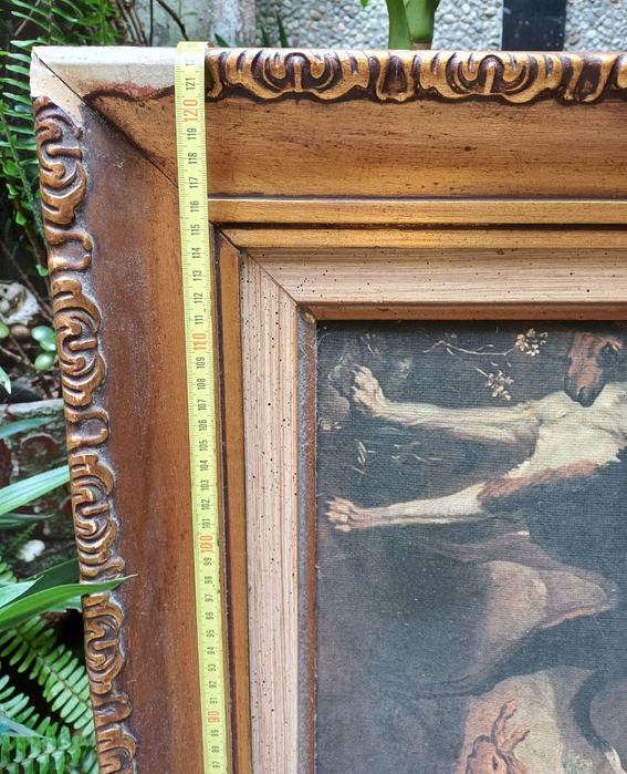 Quadro, moldura grande. Madeira antiga