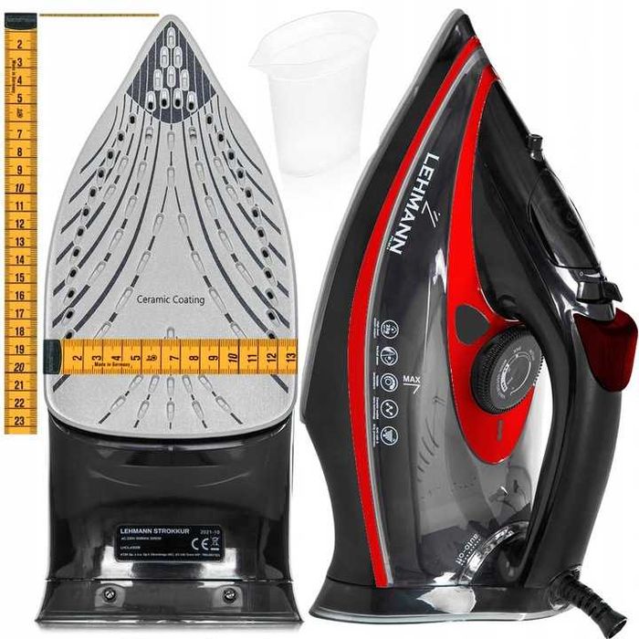 Żelazko Parowe Ceramiczne Strażak 3000W 22w1 Anti-Drip 200Cm 140G/Min