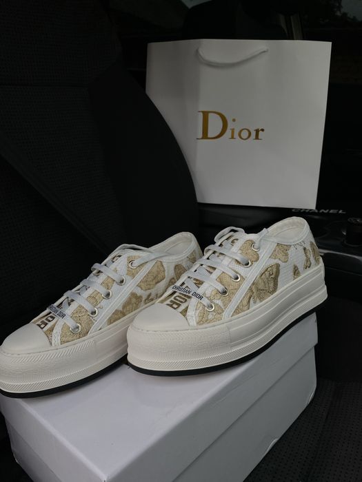 Кеди christian dior діор з золотою вишивкою преміум якість