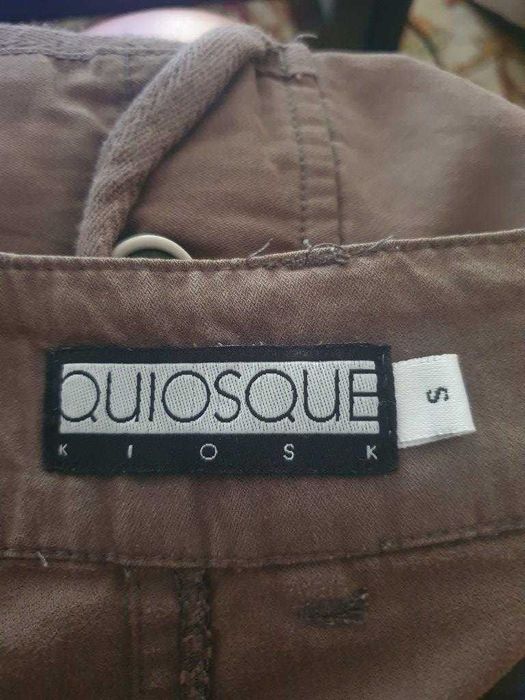 spodnie khaki bure bojówki Quiosque S roz 36 obniżony stan +kosmetyczk