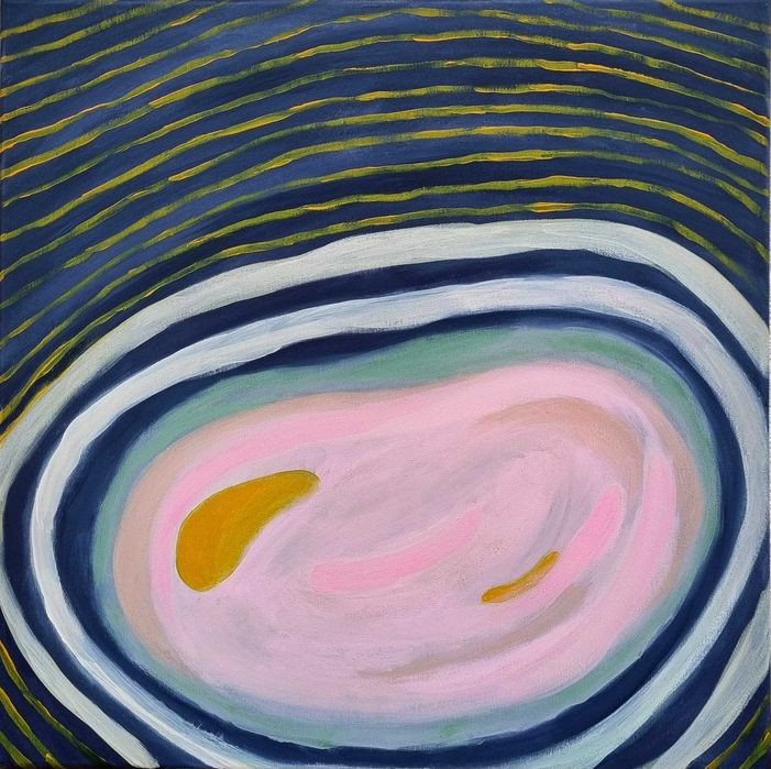 Abstrakcyjny obraz akrylowy 50x50 cm "Płód"