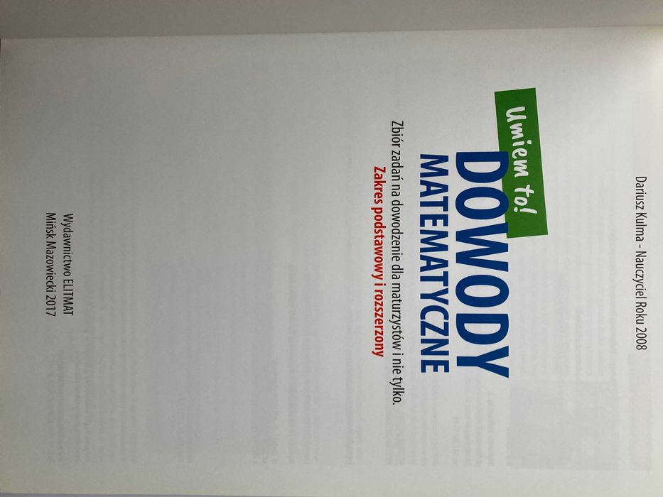 Matura. Dowody matematyczne. Dariusz Kulma