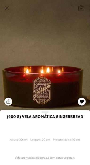(900 G) Vela Aromática GINGERBREAD Zara Home NOVO