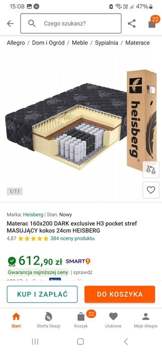 Materac 160 / 200