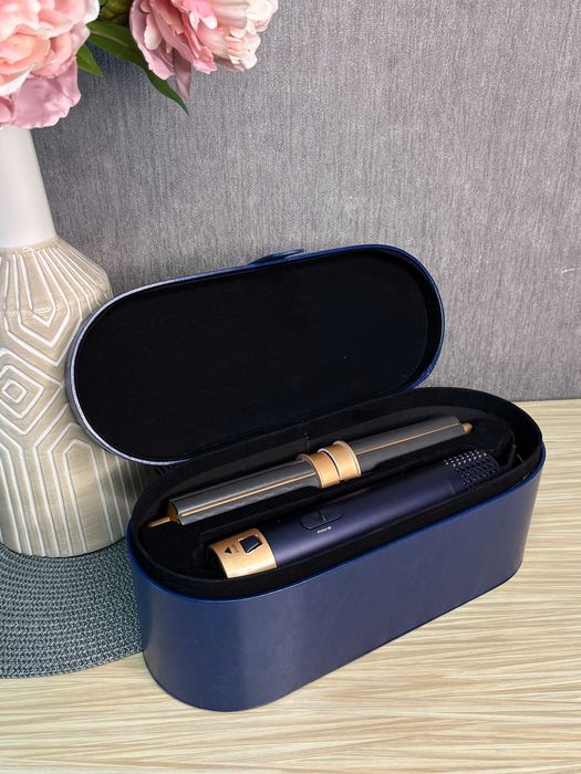Стайлер 5в1 HAIR BRUSH Styler + Коробка Чехол с функциями придания объема, выпрямления, укладки темно синий