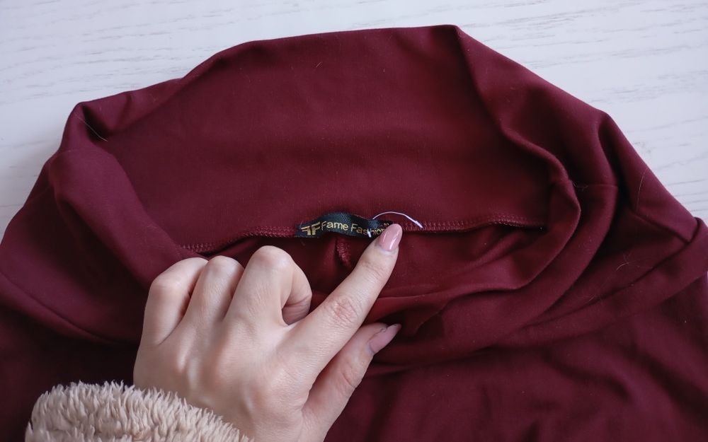 Burgundowe bordowe legginsy one size Andżela nowe