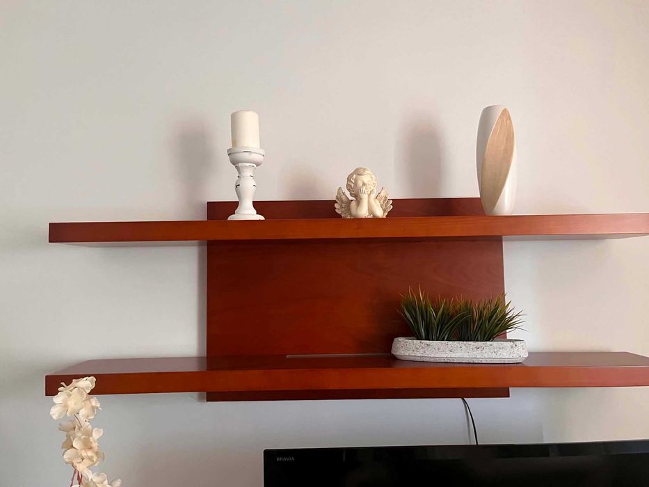 Komplet mebli do salonu - szafka RTV + półka + stolik + lampa