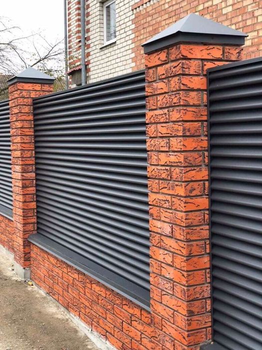 Металочерепиця, профнастил, металевий блок хаус, ламелі, штакети,