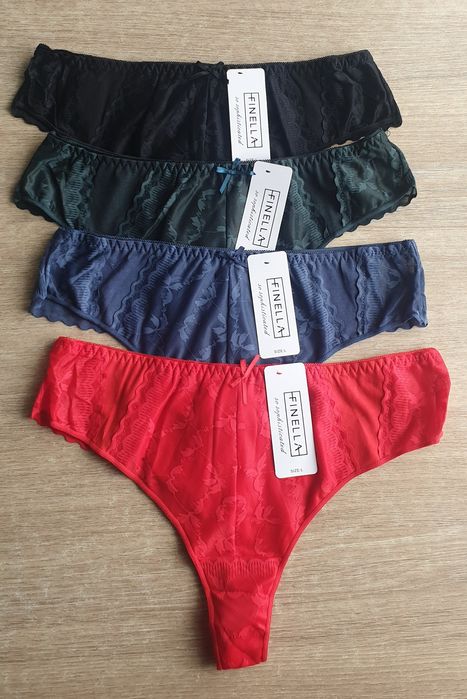 4×Damskie majtki stringi L