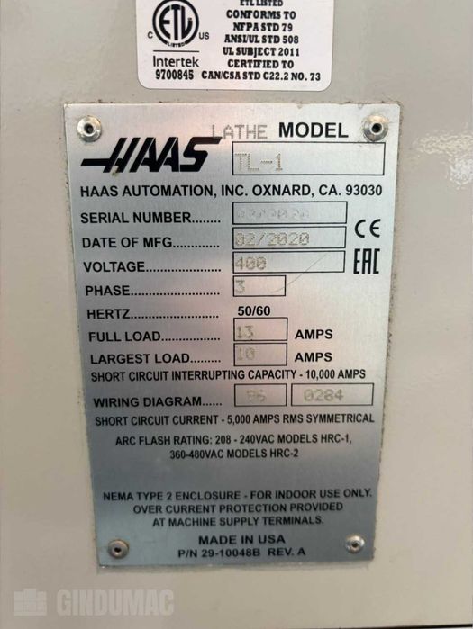Tokarka narzędziowa HAAS TL-1 (2020)