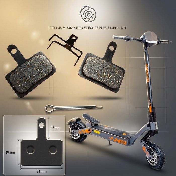 Гальмівні колодоки електросамоката KuKirin G2 / G2 Master / G3 PRO / G4 колодки пружина шплінт повний комплект