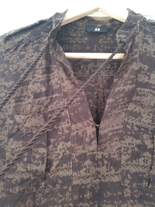 Tunika koszula sukienka zielono czarna