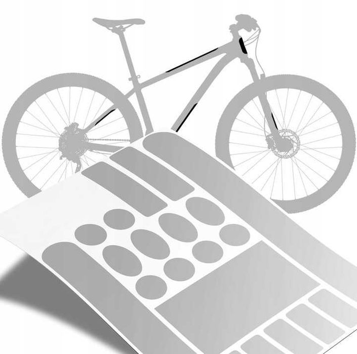 Zestaw 20 naklejek ochrona ramy rower CARBON Folia ochronna *Wejherowo