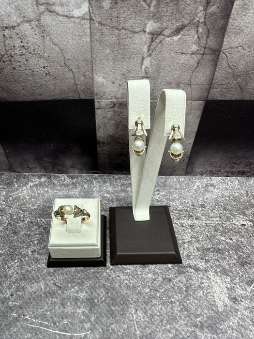 Набір сережки та каблучка золото 583 проба