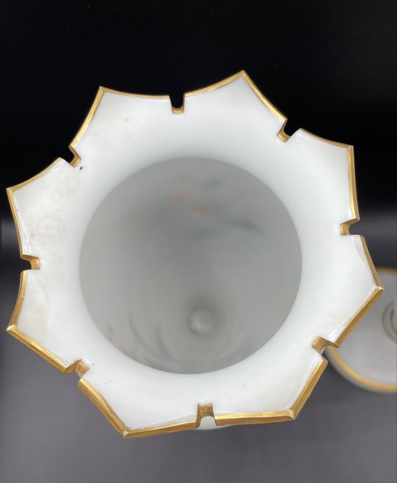 Par de jarras vidro opalino antigas de capela