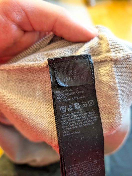 Sweter męski wełna merino ALL SAINTS