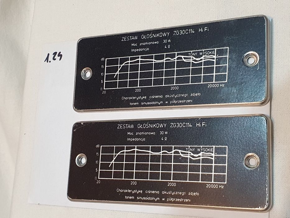 Zg30c 114 Tabliczki emblematy 4ohm 30W Tonsil Unitra