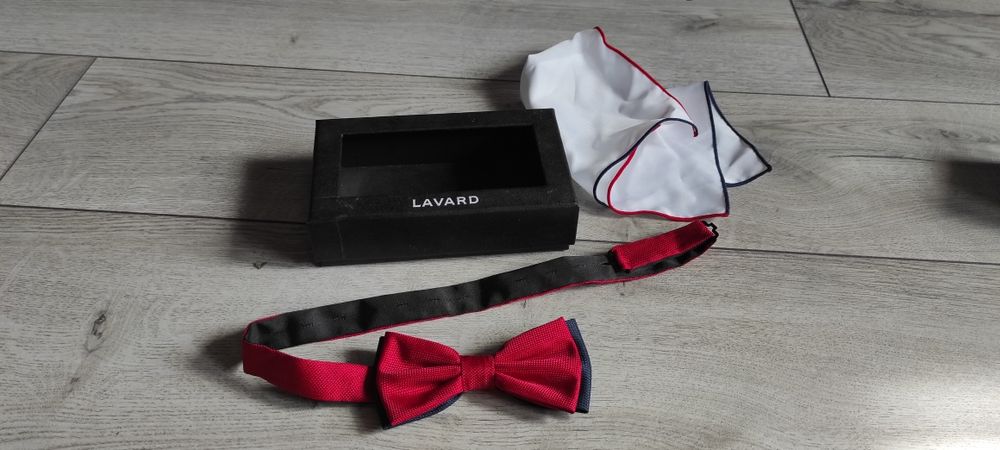 Muszka męska lavard  czerwono - granatowo