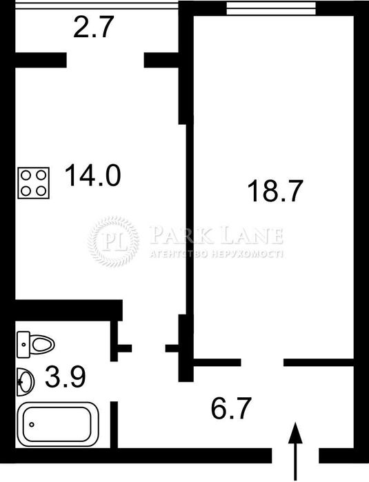 1-кімнатна квартира за адресою вул. Метрологічна (площа 44,1 м²) - Atlanta.ua - фото 2