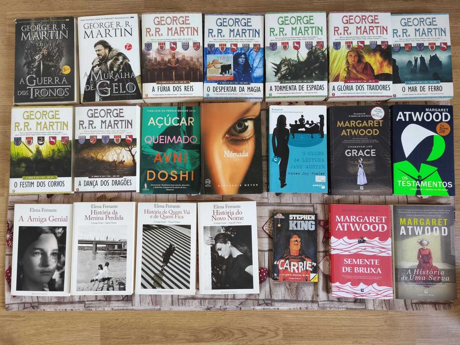 Livros Stephen King, George R.R. Martin, Margaret Atwood, etc