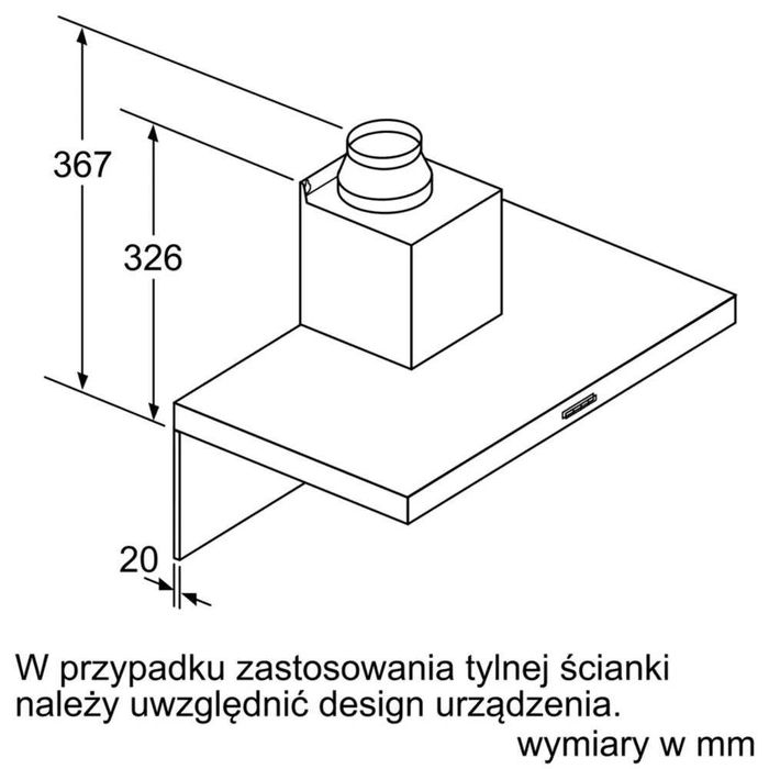 Okap Bosh Czarny 90 cm DWB96BC60