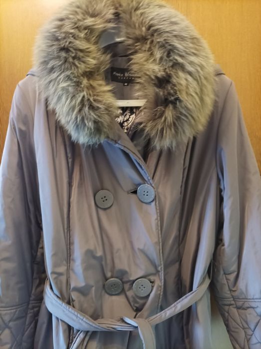 Płaszczyk kurtka Maria Blanol z naturalnym lisem