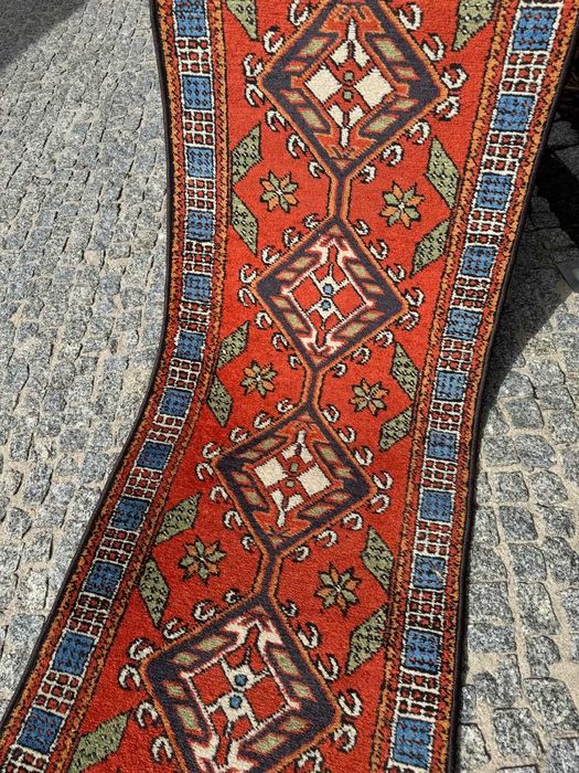 Wełniany chodnik dywan perski r.tkany Iran Hamadan 390x68 gal. 7 tyś