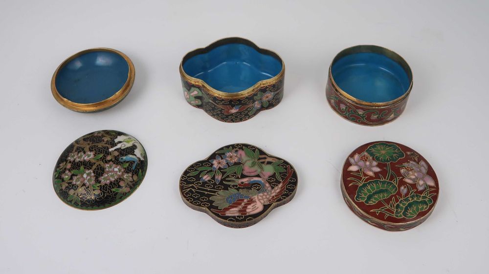 3 caixas cloisonné China