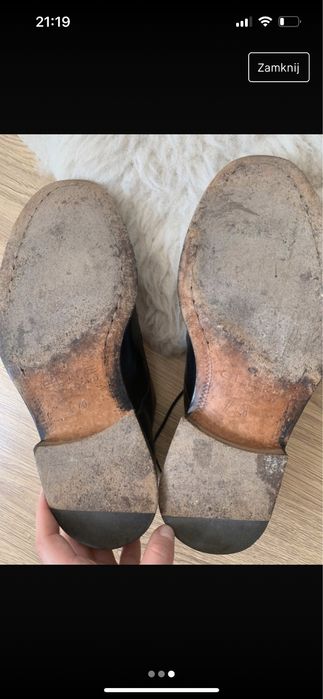Pół buty eleganckie wyjściowe włoskie  wesele impreza 40 skórzane