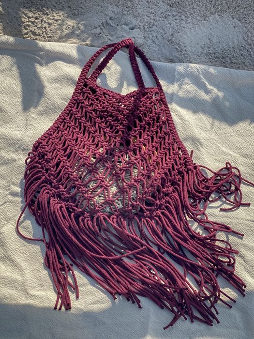 Torebka siatka plażowa wakacyjna ze sznurka BOHO