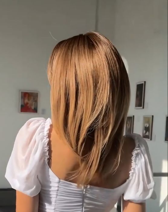 Peruka z grzywką włosy długie 51 cm - OMBRE