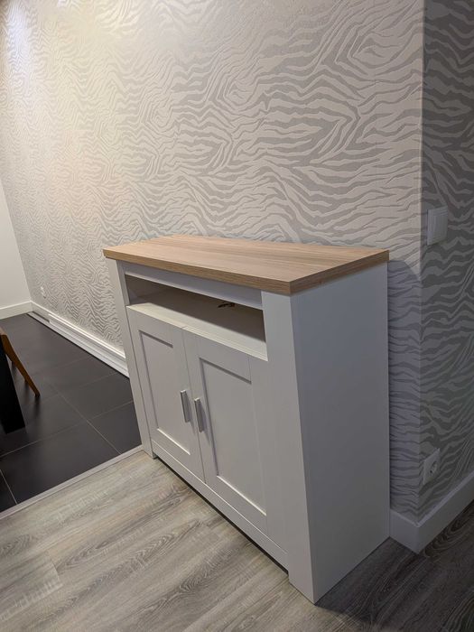 Móvel de entrada tipo  sapateira florida branco ponho