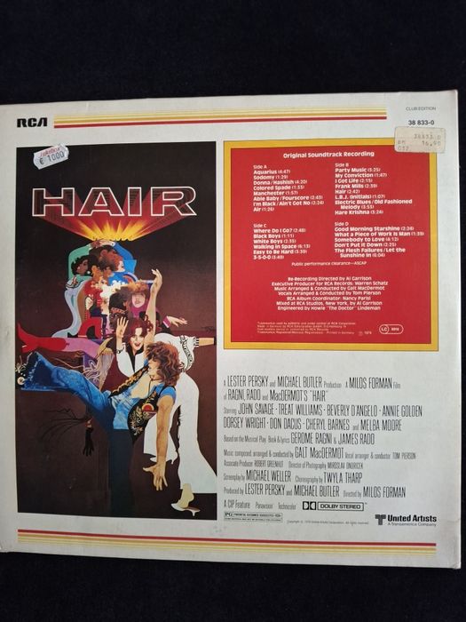 HAIR soundtrack Milos Forman winyl 2 lp