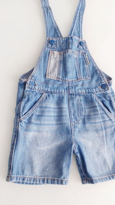 Spodnie Ogrodniczki ZARA r 92 18-24 m-ce Jak NOWE Miękki Jeans Krótkie