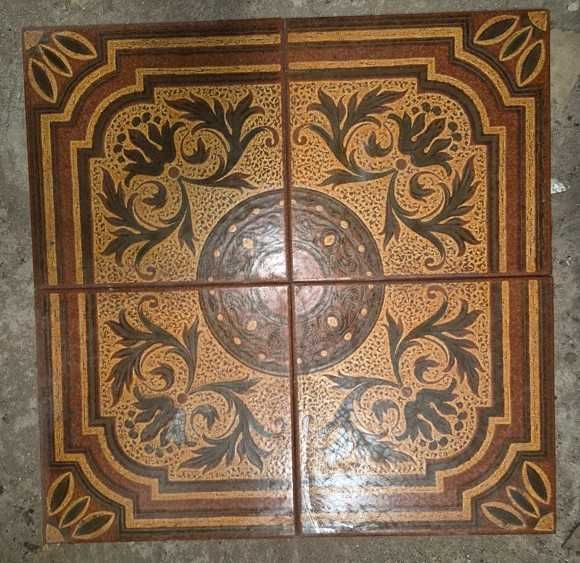 4 Azulejos Vintage 20x20cm – Padrão Clássico Terracota & Ocre