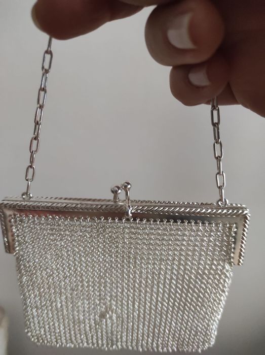 Bolsa/Mala em malha de prata