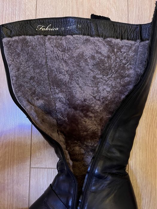 Зимние кожанные сапоги