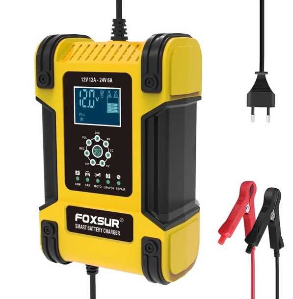 Интеллектуальное зарядное устройство Foxsur 12V 24V 12A ТОПОВАЯ ВЕРСИЯ