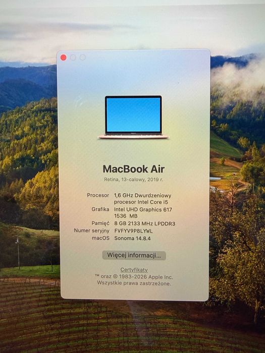 Macbook Air Retina 13-calowy 8GB