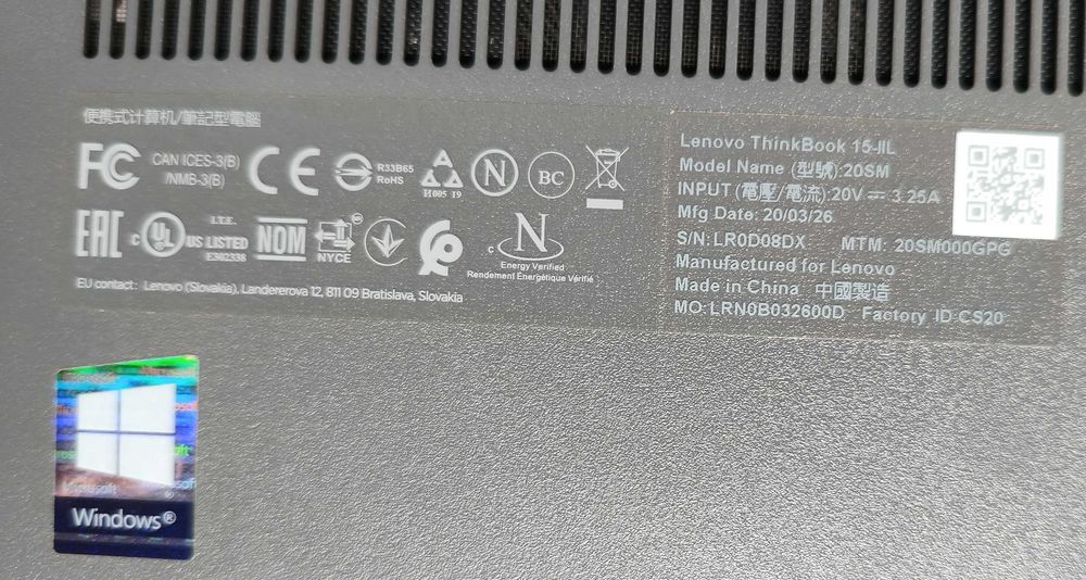 Computador Portátil Lenovo ThinkBook 15-IIL 20SM