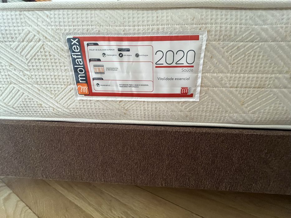 Sommier solteiro + colchão + edredon