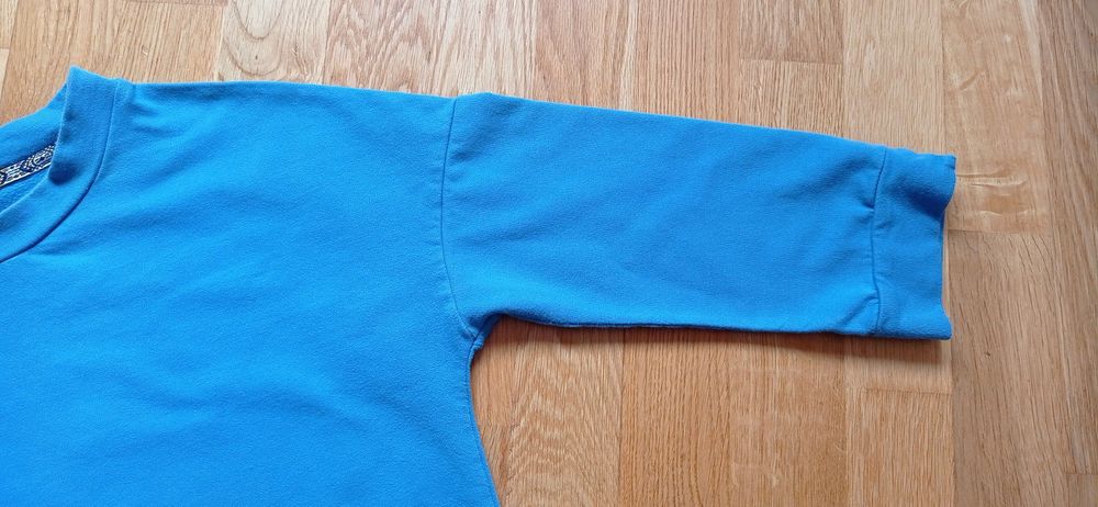 White Stuff niebieska bluza oversize rękaw 3/4 r.40