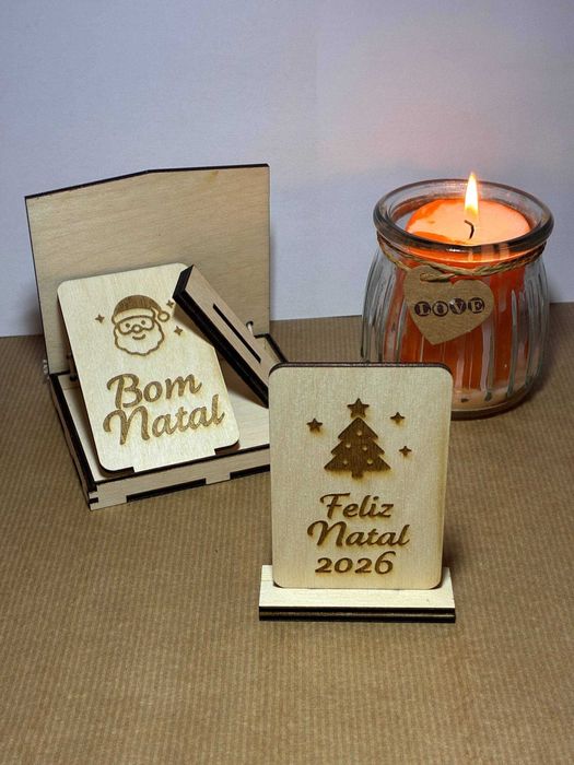 Presente Natal, Placa Madeira Personaliz. c/ Gravação, Entrega Grátis