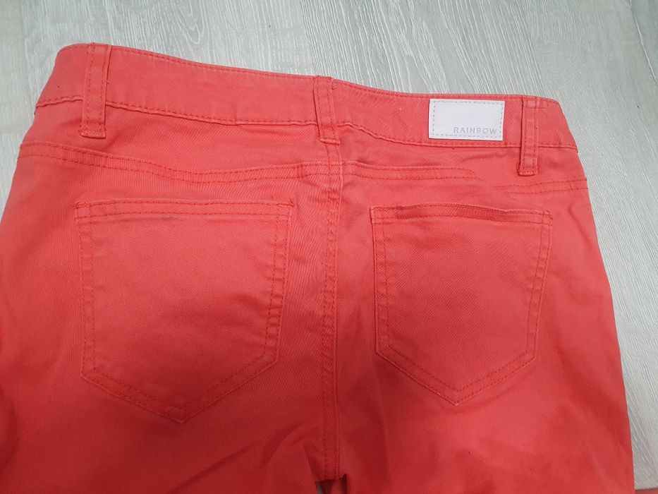 Spodnie czerwone jeansowe 34 36 zameczki