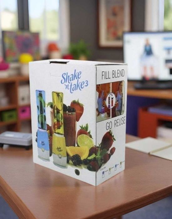 Міні блендер для коктейлів shaken take з пляшкою шейкером