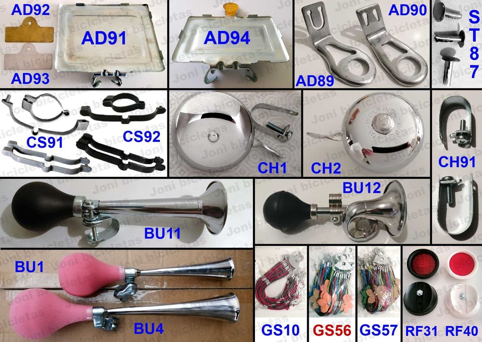 Acessórios de bicicleta pasteleira / clássicas