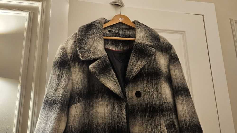 M&CO rewelacyjny płaszcz z włosem,moher?alpaka?