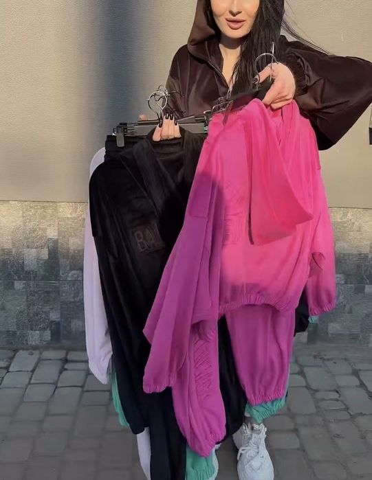 Dres damski hit welur Balensiaga M pink,chocolate